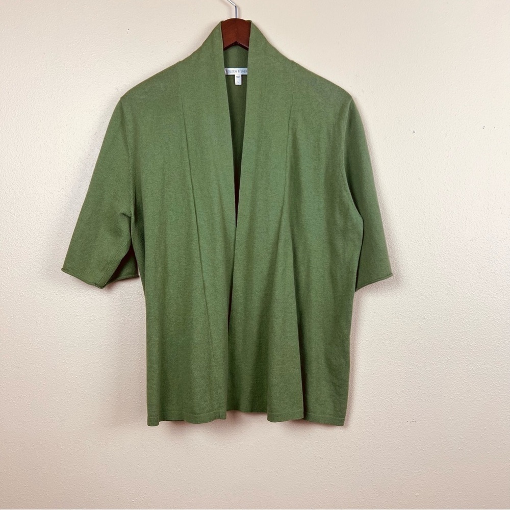 New Eileen Fisher Vibrant Green Knitwear Cotton Cashmere Blend Cardigan
